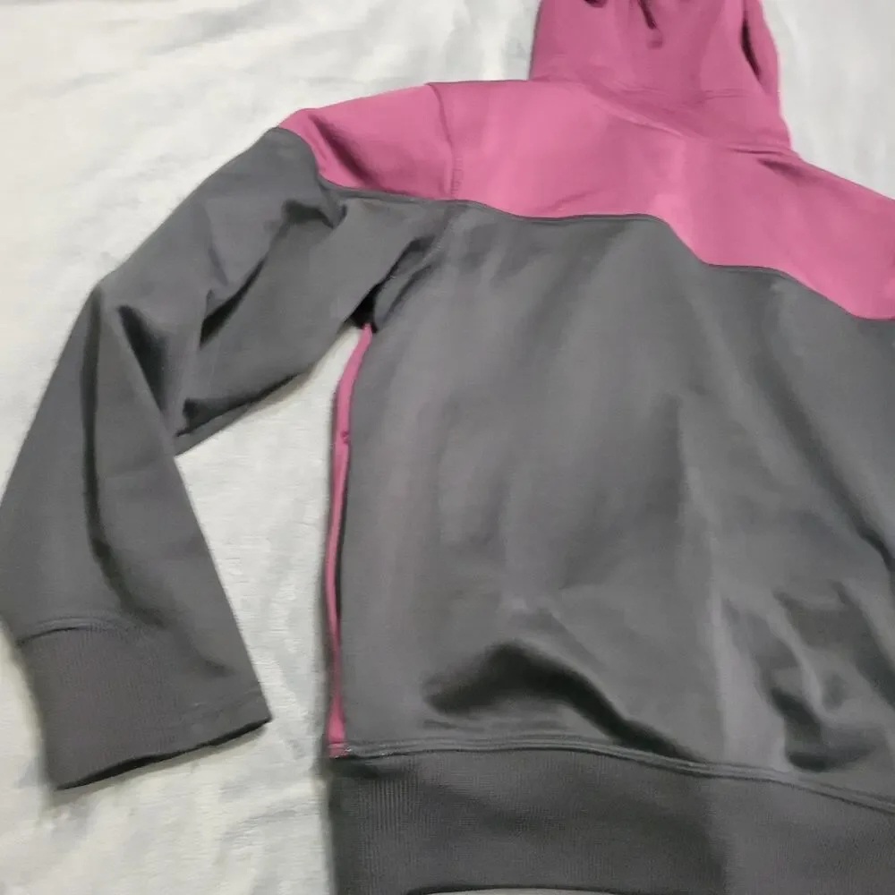NIKE JORDAN Therma Fit Hoodie Coat Red Black Gray‎ Girls Size XL 14 Year